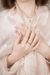 Drizzle Cha-Cha full-wrap nails provide complete coverage and smooth edges.