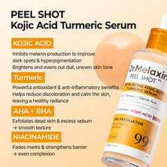 Dr.Melaxin Peel Shot applying on skin for even tone