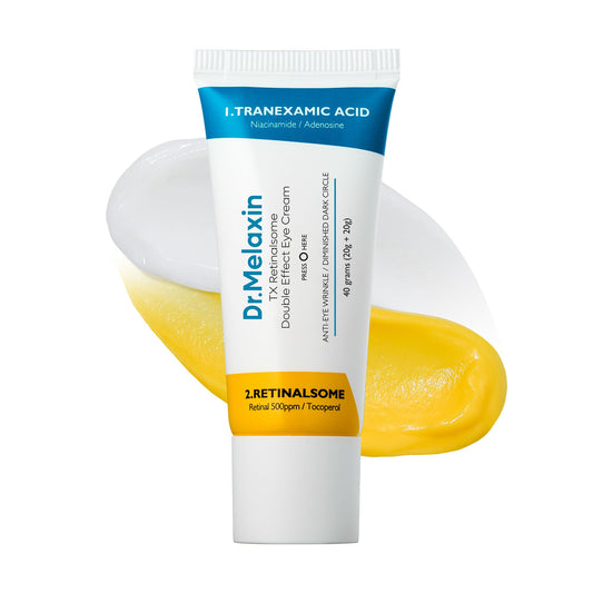 Dr.Melaxin TX dual eye cream bottle for targeted under-eye care