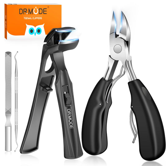 DRMODE angled-head clippers for precise thick-nail trimming.