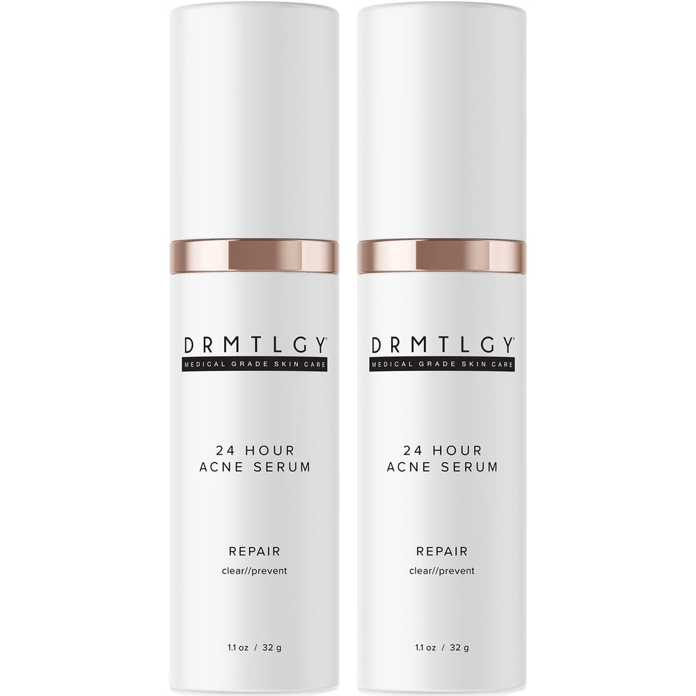 DRMTLGY acne spot treatment bottle for fast on-spot care.