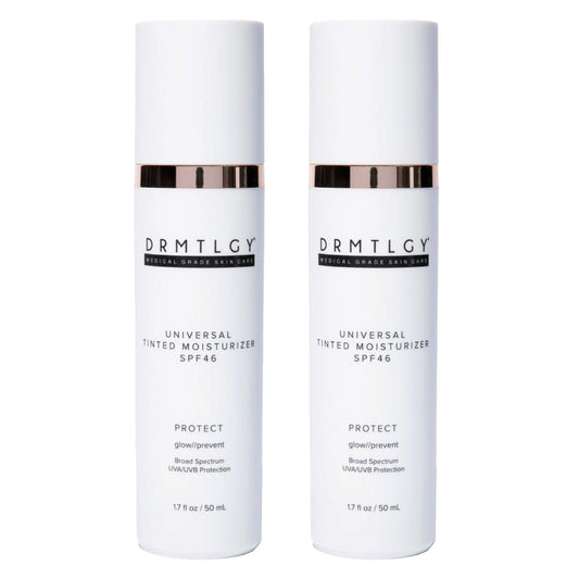 DRMTLGY bottle showing universal tint for a natural glow