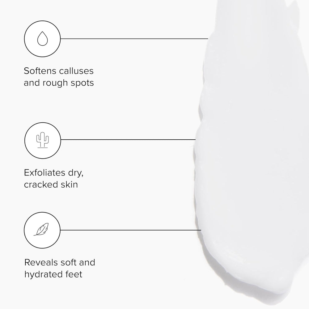 DRMTLGY foot cream pump in action highlighting quick absorption.
