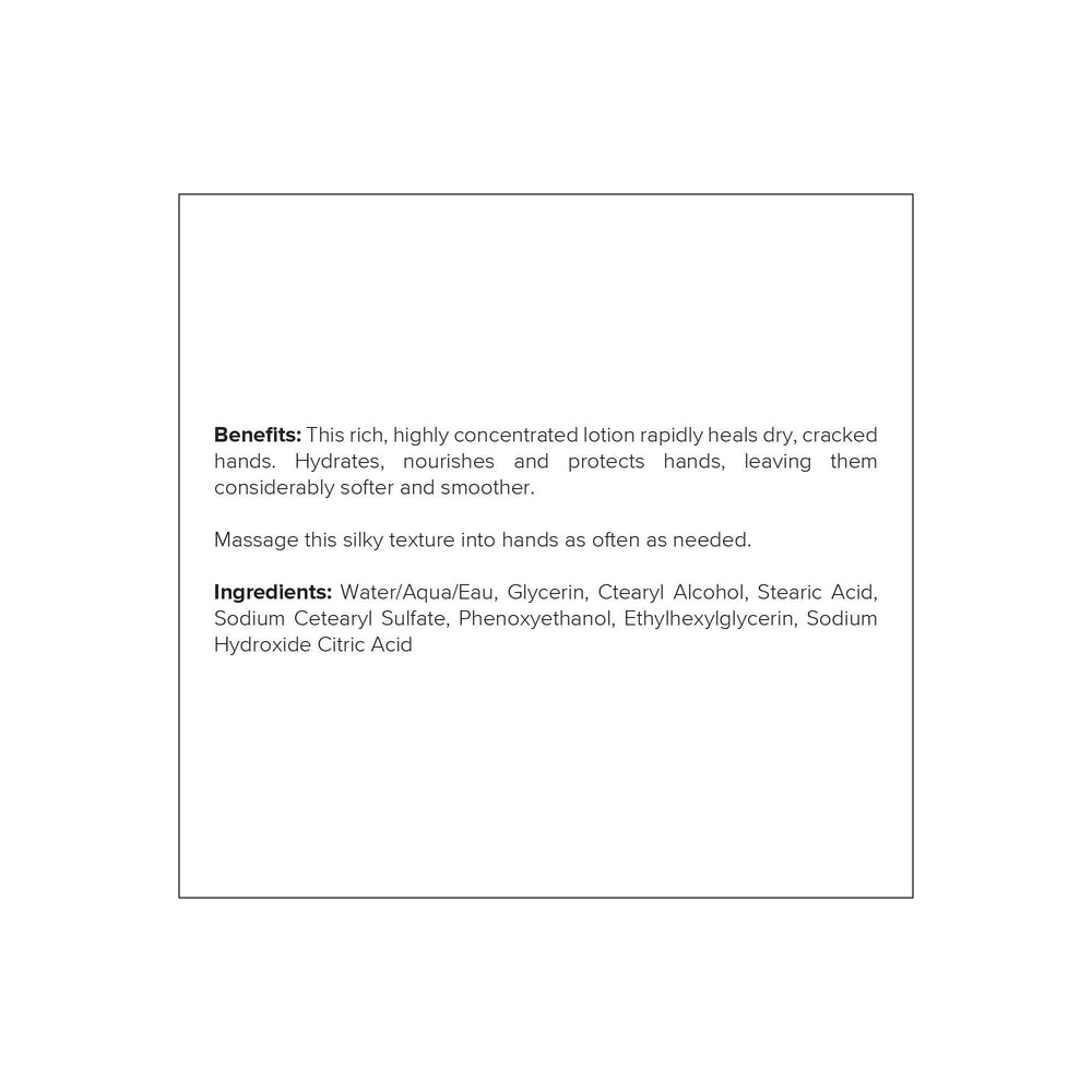 DRMTLGY hand cream residue free; absorbs quickly after washing