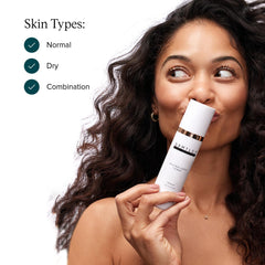 Ingredients collage for DRMTLGY toner featuring vitamins C and E.