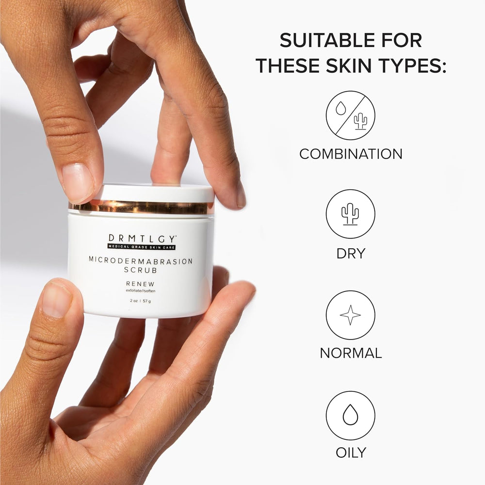Pore-smoothing effect visible after DRMTLGY scrub.