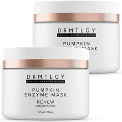 DRMTLGY Pumpkin Enzyme Mask jar showing creamy formula for gentle exfoliation and radiant skin.
