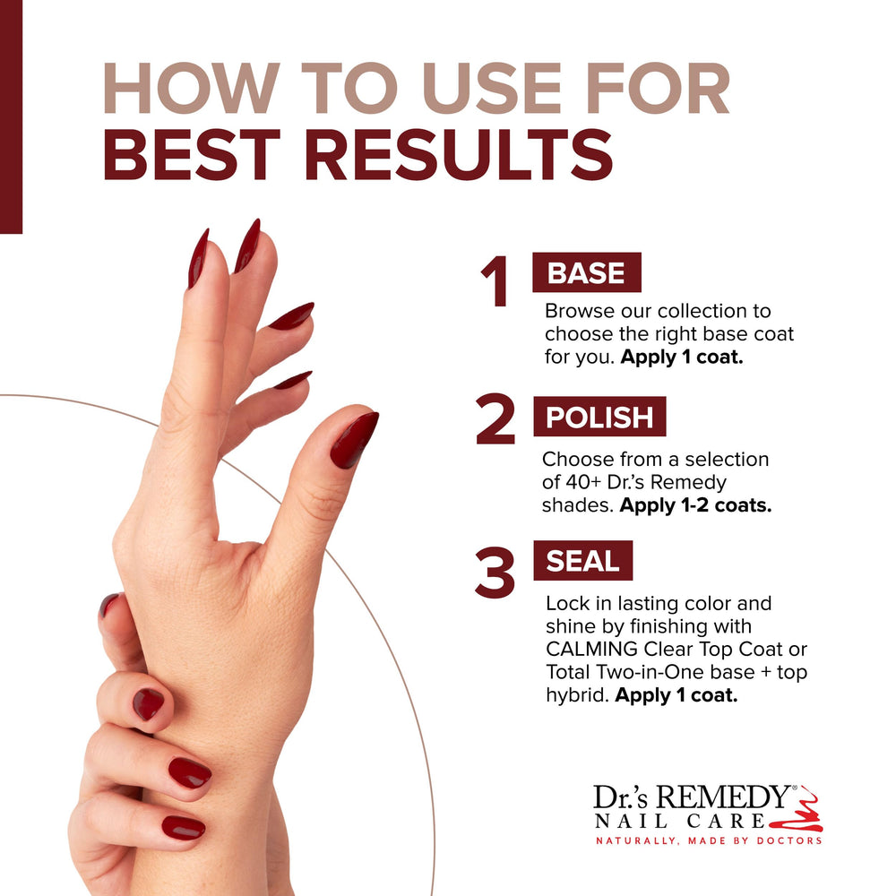 Dr.'s Remedy Balance toe-nail image demonstrates versatile color for nails and toes.