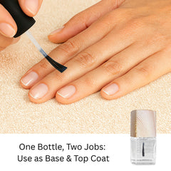 Calming Clear Top Coat adds shine with Trusting Turquoise