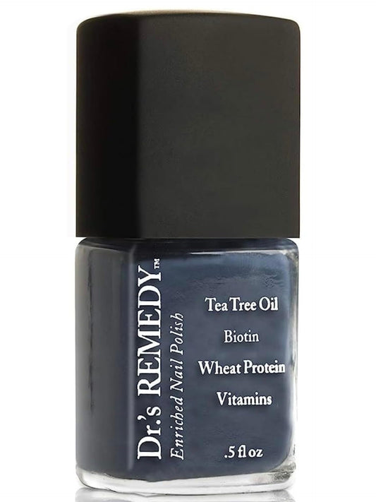 Dr.’s Remedy Devoted Denim bottle pour highlighting quick-dry and long-wear