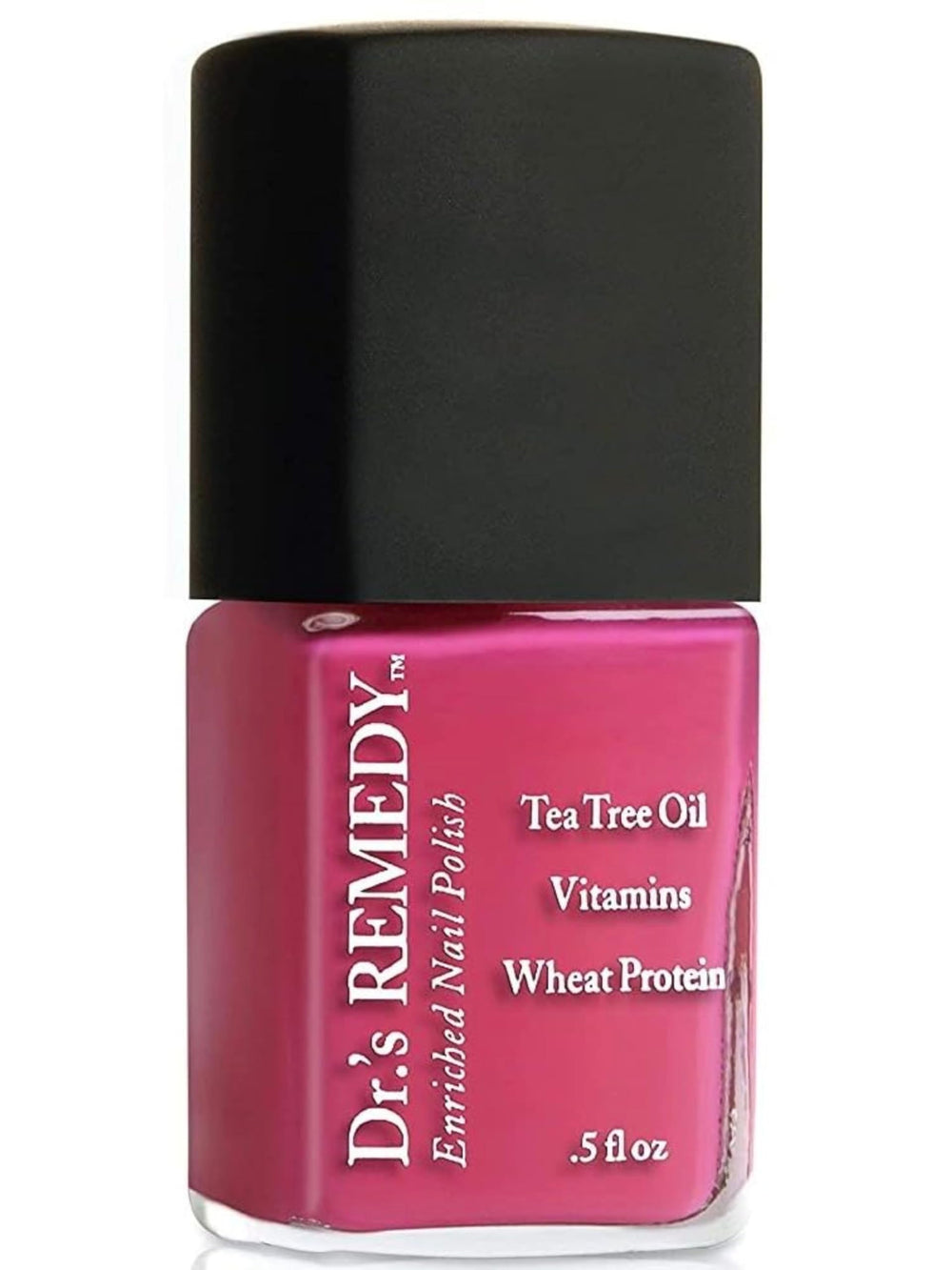 Dr.’s Remedy Enriched Nail Polish bottle front in HOPEFUL Hot Pink for vibrant color