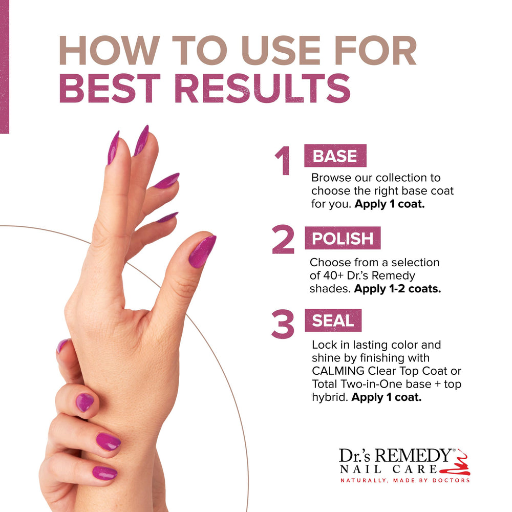 Made in USA badge on Dr.'s Remedy Enriched Nail Polish packaging.