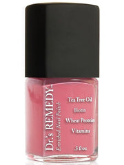 Dr.'s Remedy Enriched Nail Polish Serene Salmon bottle shows quick-dry, long-wear finish.