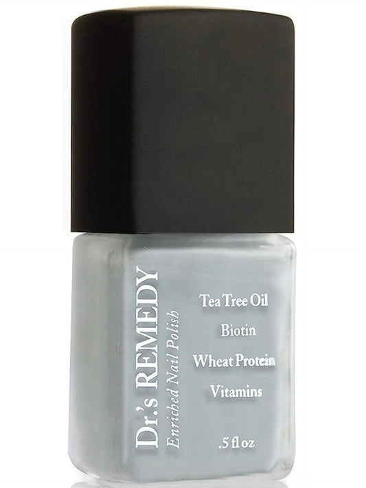 Dr.'s Remedy Enriched Nail Polish Soulful Slate Blue bottle with long wear.