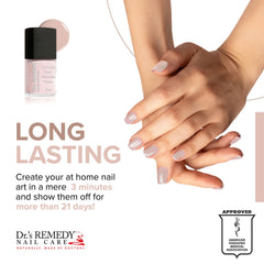 Dr.'s Remedy tea-tree oil ingredient detail emphasizes soothing feel while protecting nails