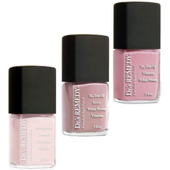 Dr.'s Remedy packaging for Positively Perfect Pink Trio highlights all-natural nail care.