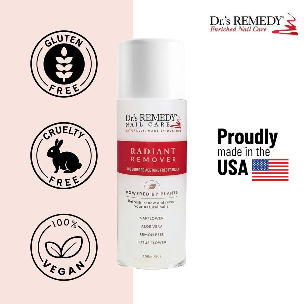 Dr.'s Remedy Start-To-Finish kit display depicts at-home manicure solution