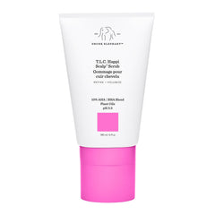 Drunk Elephant Happi Scalp Scrub bottle showing exfoliation beads and clinical formula.