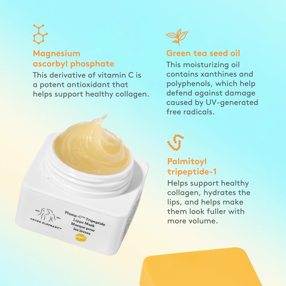 Drunk Elephant Lippe Mask ingredients panel close-up