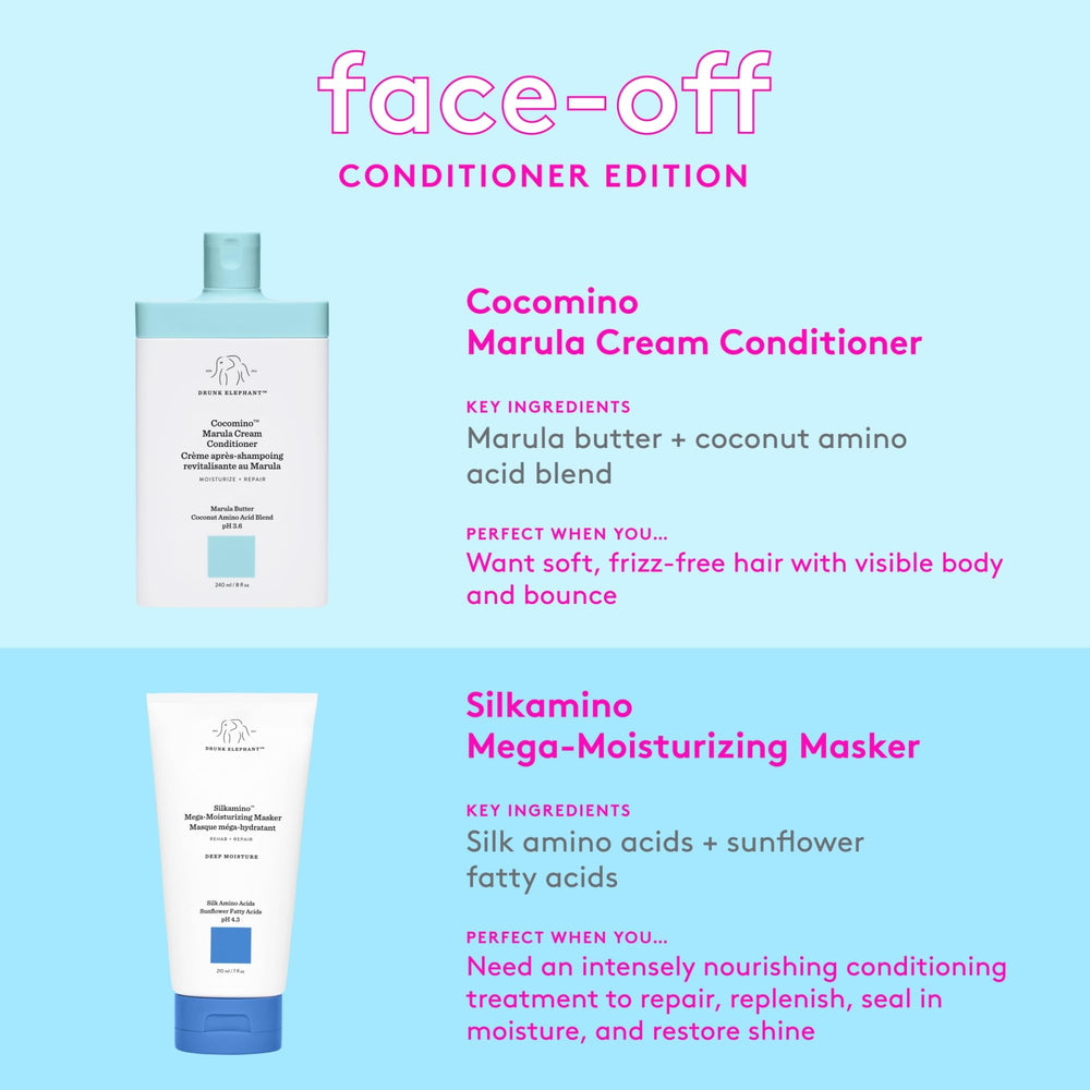 Drunk Elephant Silkamino Masker creamy texture signaling silicone-free nourishment.