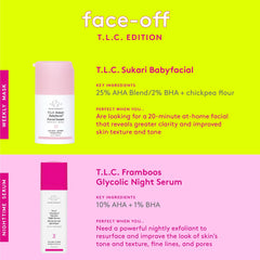 Drunk Elephant T.L.C. Sukari Babyfacial 50 ml bottle on vanity for weekly routine.
