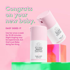 Drunk Elephant T.L.C. Sukari Babyfacial ingredients panel with AHA/BHA emphasis.