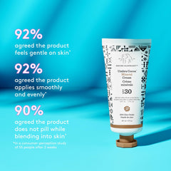 Umbra Cocoa Cream spread on skin shows lightweight, blendable texture.