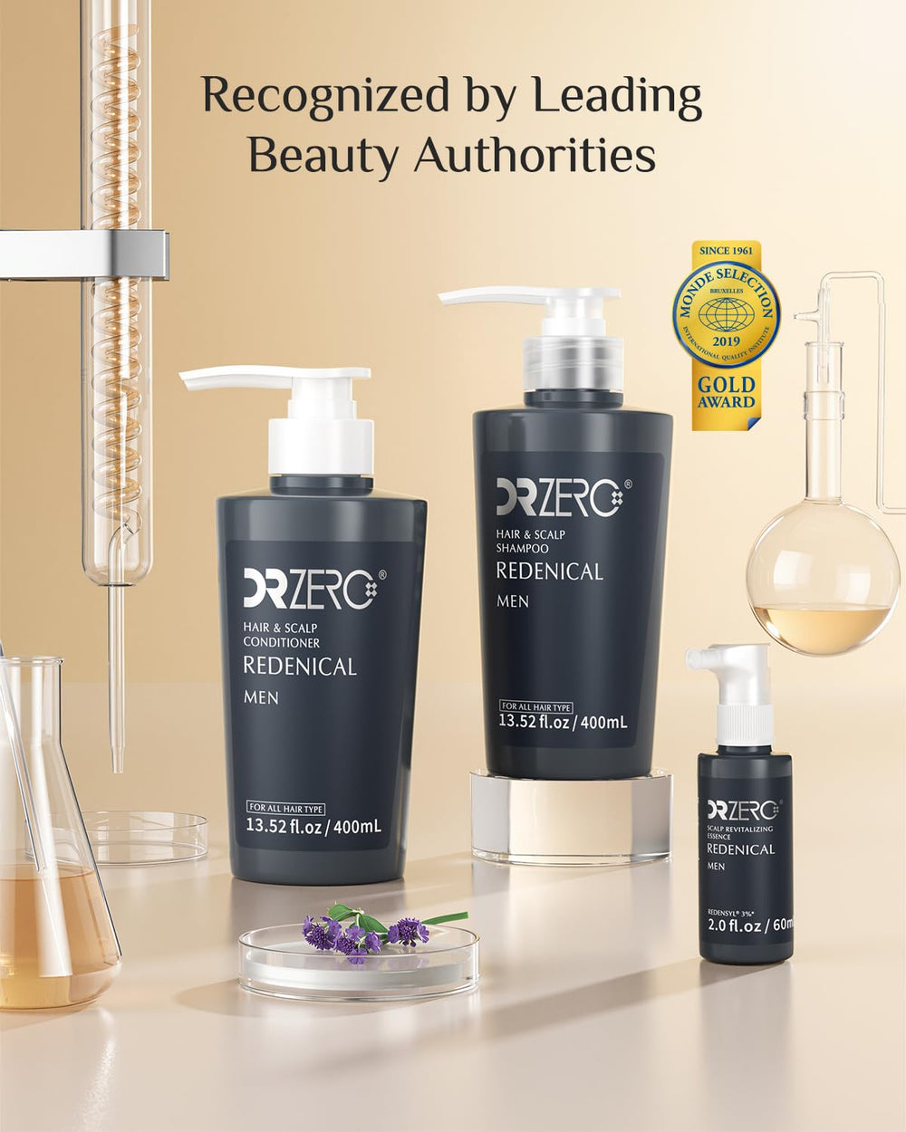 DR ZERO sleek serum bottle close-up emphasizing premium packaging.