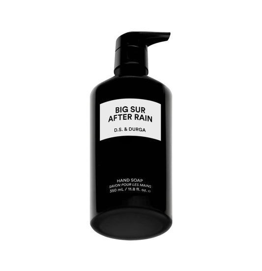DS & Durga Big Sur After Rain hand soap bottle front, evoking coastal freshness and sophistication.