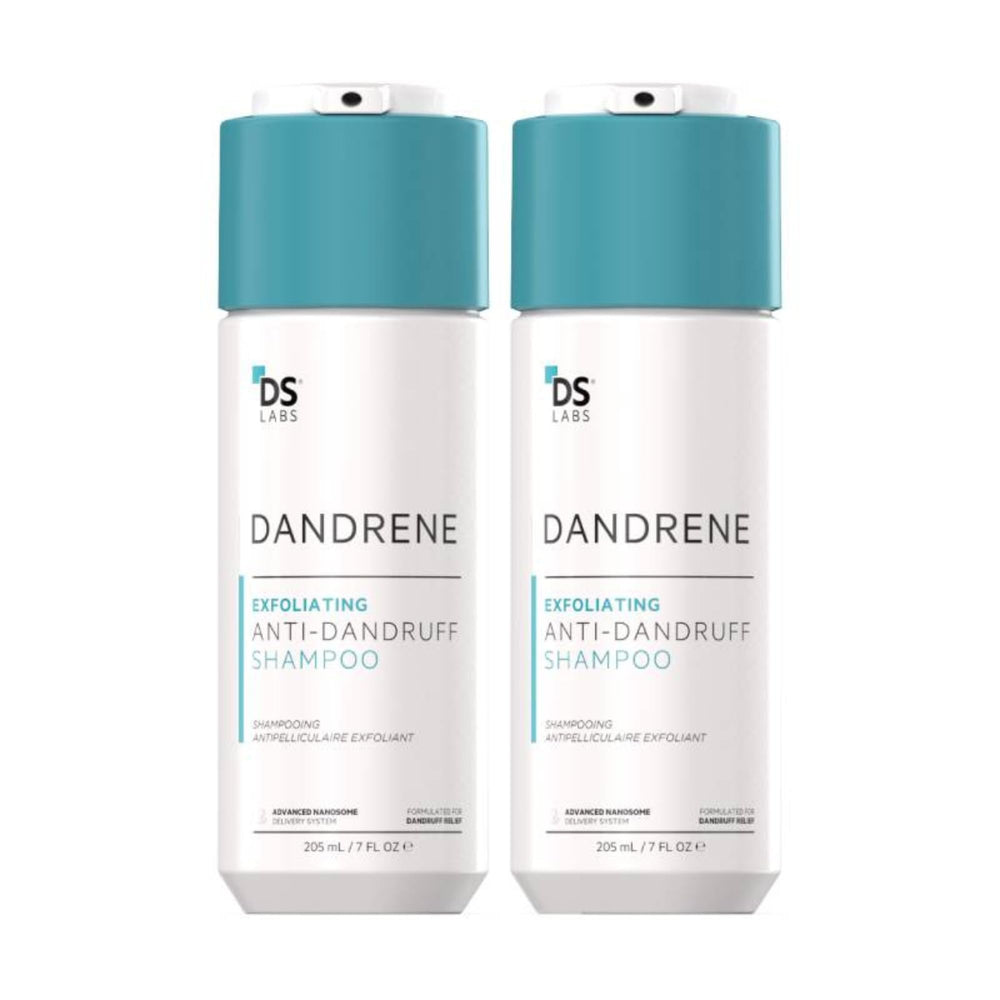 DS Labs Dandrene shampoo bottle front view shows color-safe, sulfate-free formula for a healthy scalp