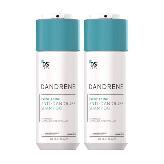 DS Labs Dandrene shampoo bottle front view shows color-safe, sulfate-free formula for a healthy scalp