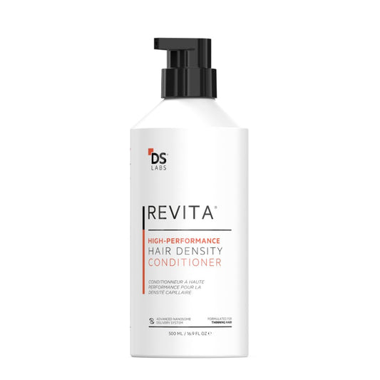 DS Laboratories Revita Conditioner bottle with sleek packaging highlighting hydration benefits for hair.
