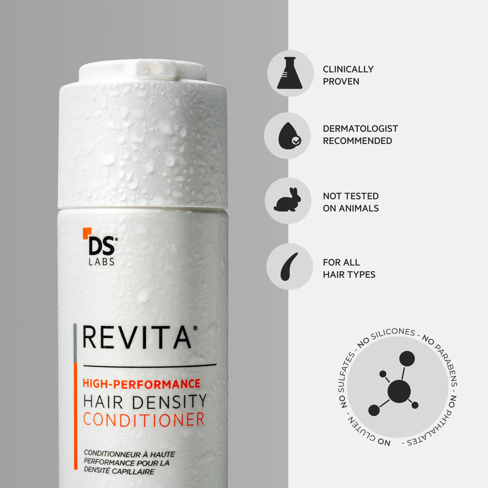 DS Labs Revita Conditioner leaves hair soft with shine.