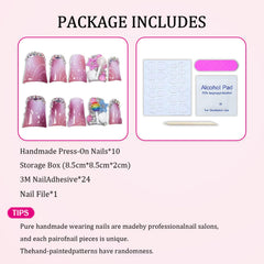 Duck Press on Nails pink-white gradient finish for versatile style