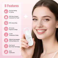 DUDUDU heated eyelash curler with two temperature settings for customizable curl