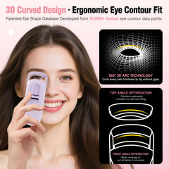 DUDUDU heated eyelash curler heat strip close-up demonstrates even heating
