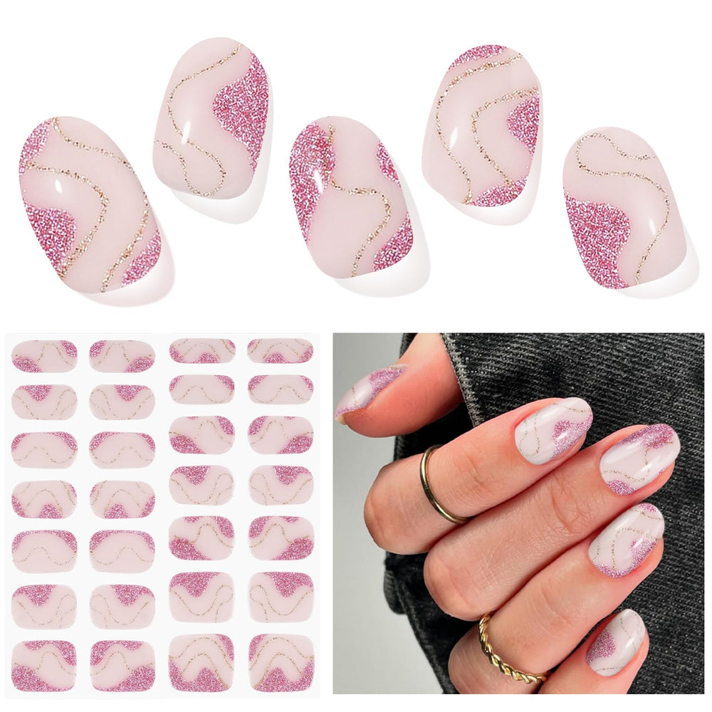 DUKASOU gel nail strips Bling pack front view for at-home salon-quality nails