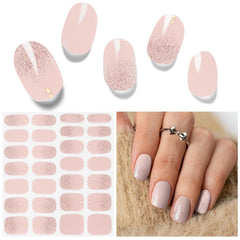 DUKASOU semi-cured gel nail strips in box for at-home manicure.