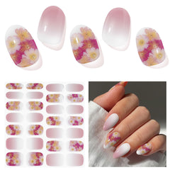 DUKASOU Spring Blossoms semi-cured gel nail strips for quick salon-quality nails at home.
