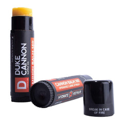 Outdoor-use scene showing lip balm protection during hiking in sun with SPF 30.