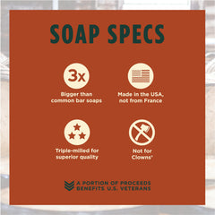 Duke Cannon Big American Bourbon soap bar cruelty-free formula supports ethical grooming.