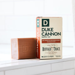 Duke Cannon Big American Bourbon soap bar foamy lather feels thorough and refreshing.