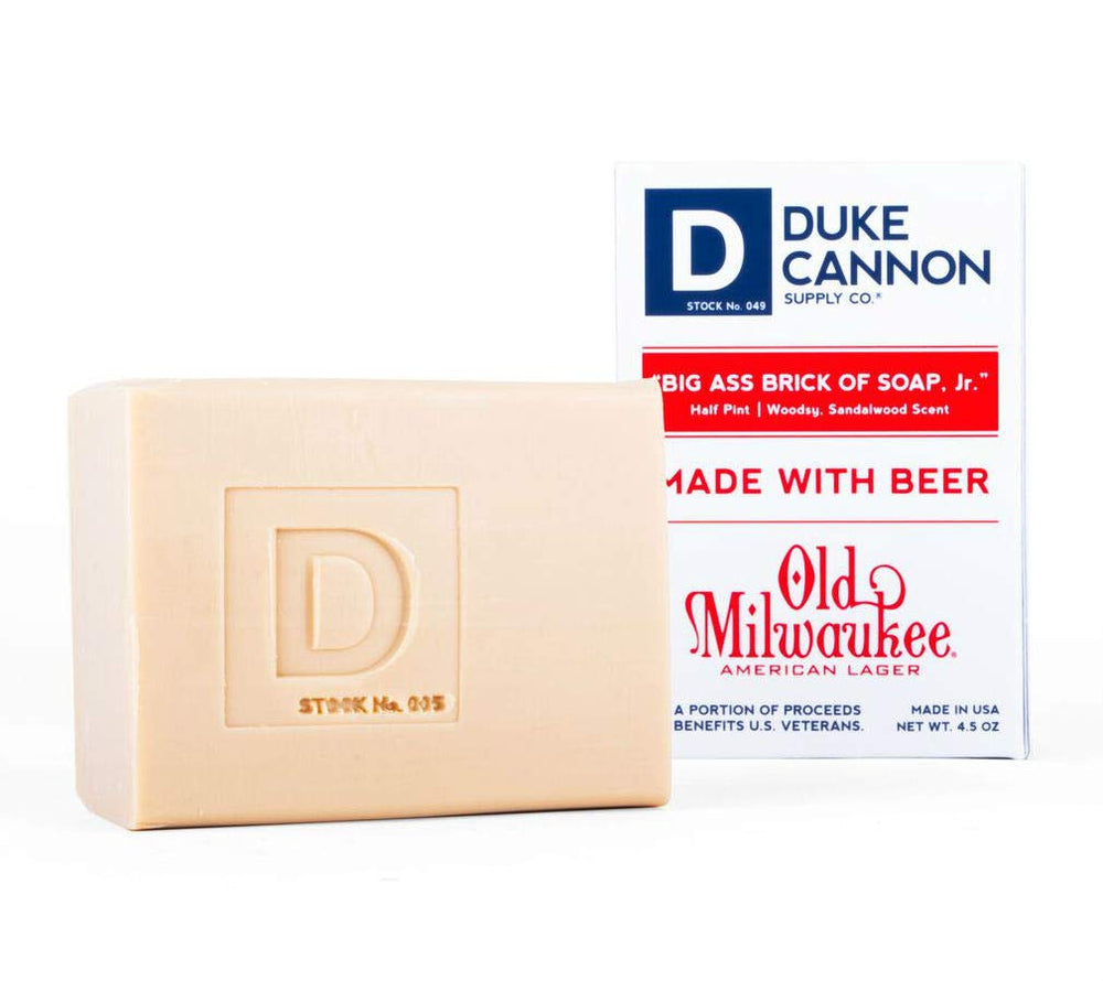 Duke Cannon Big Ass Brick Beer Soap Half Pint lather image showing rich, quick-cleaning power.