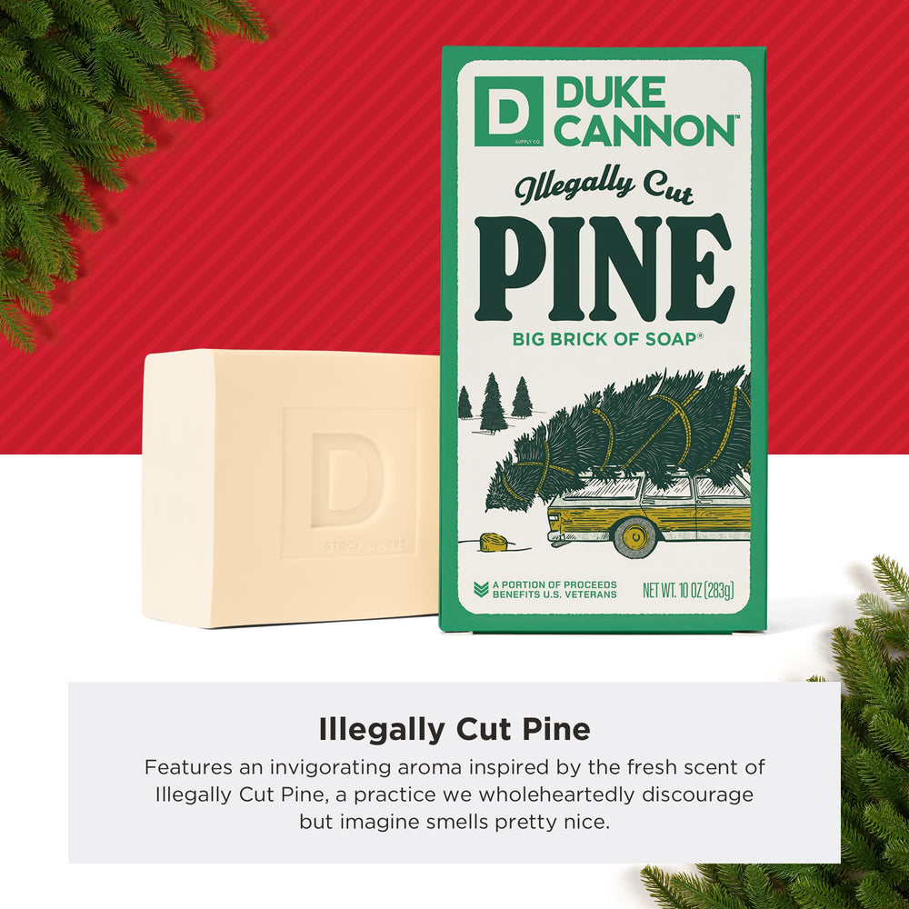 Duke Cannon Peppermint Bark soap bar with peppermint highlight for refreshing cleansing.