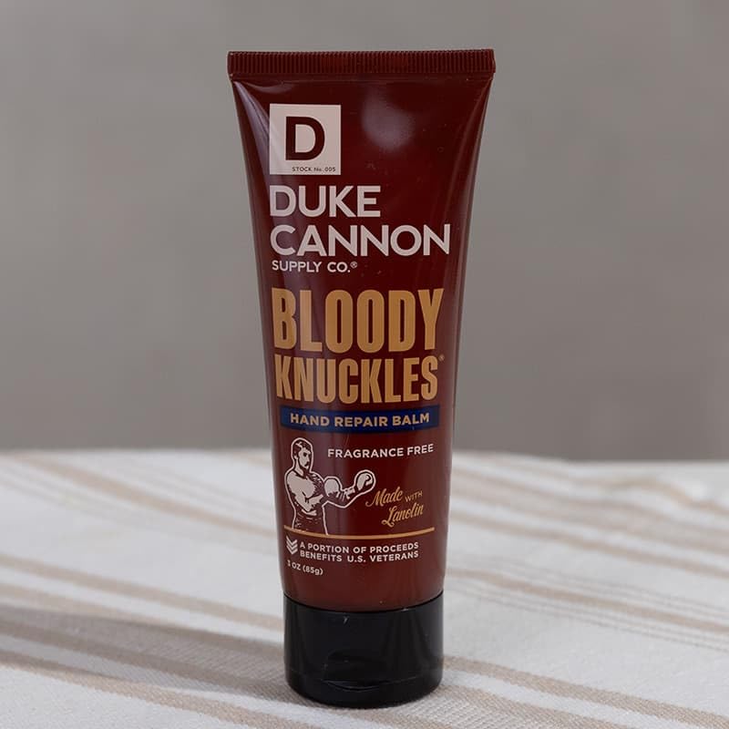 Duke Cannon Bloody Knuckles balm 4-pack ideal for work and travel.