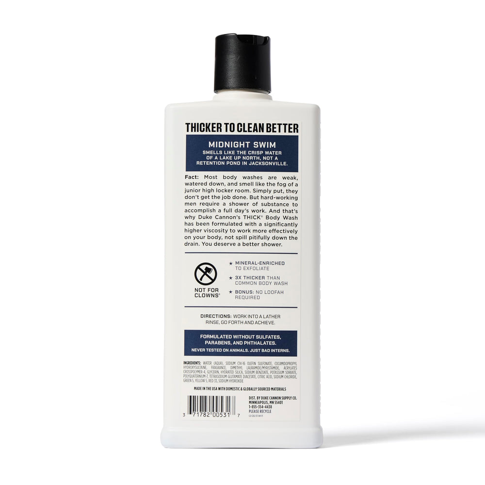 Duke Cannon bottle pour demonstrates easy, mess-free dispensing.