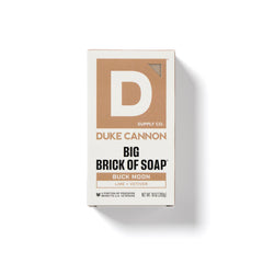 Duke Cannon Buck Moon soap bar close-up with bold aroma and moisturizing lather