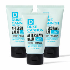 Duke Cannon cooling after-shave balm 3-pack tubes with menthol cooling and hydration