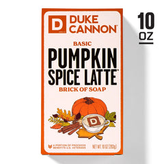 Duke Cannon Pumpkin Spice Latte bar soap 3-pack standing bars convey durable, USA-made quality