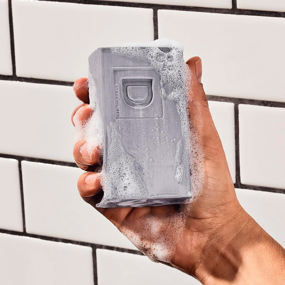 Duke Cannon soap 10oz close-up shows generous size and triple-milled texture